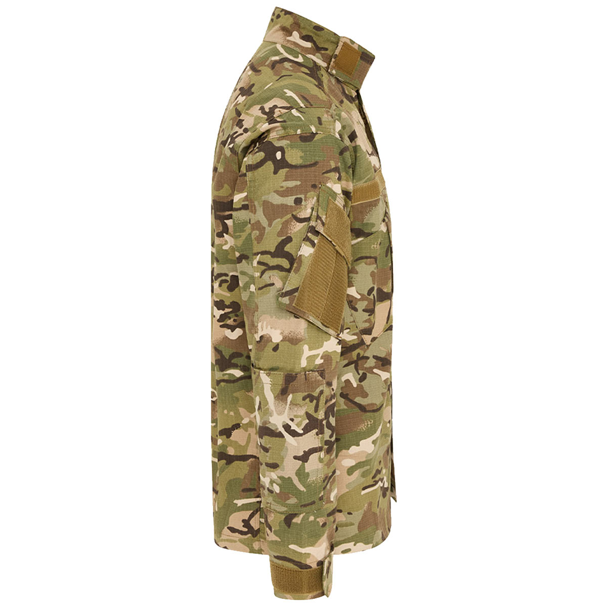 side view of kombat tactical btp camo acu assault shirt