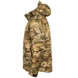 side view of multicam spearhead jacket adjustable hood