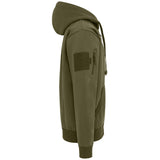 side view of olive green kombat spec ops hoodie
