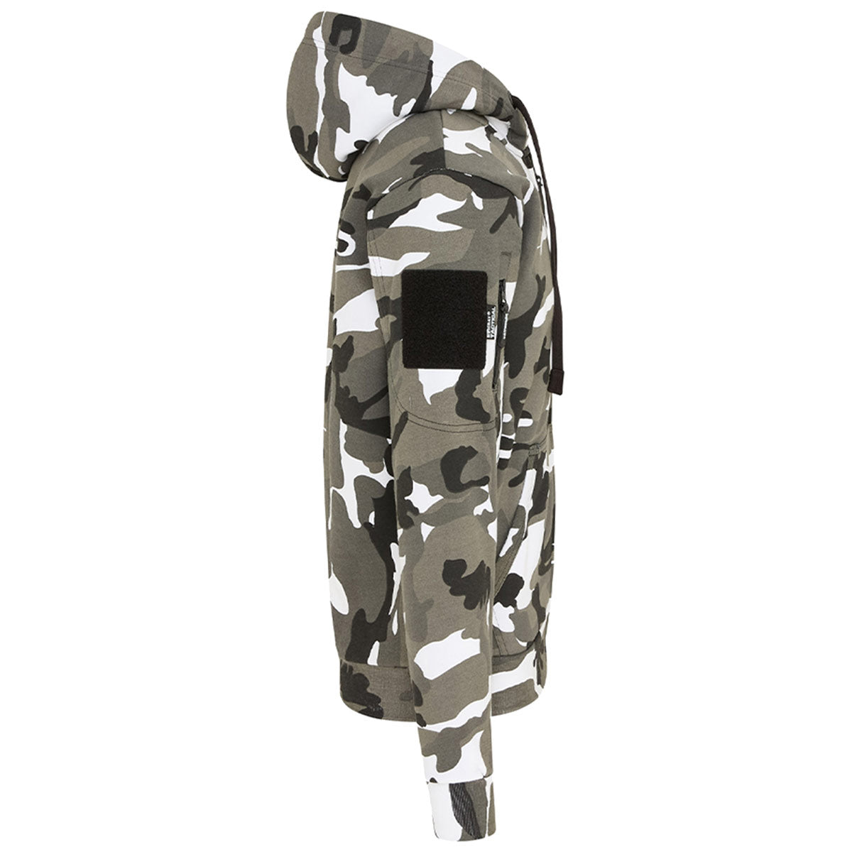 side view of urban camo kombat spec ops hoodie