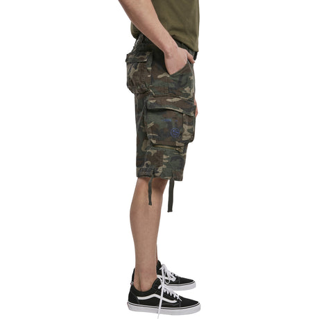 side view of woodland brandit savage vintage shorts
