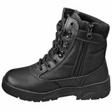 side zip of kombat kids half leather patrol boots black