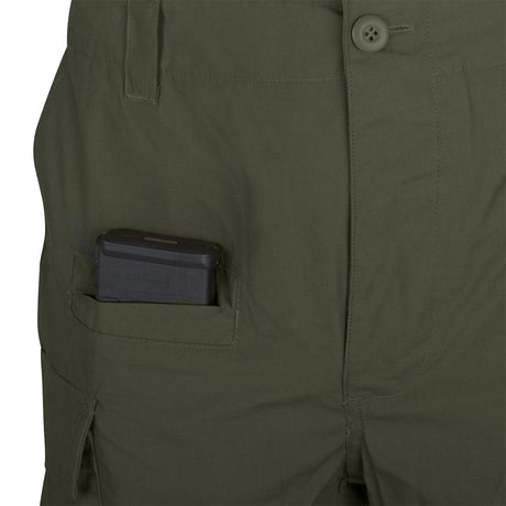 smartphone pocket on helikon olive bdu mk2 trousers