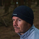 snugpak black contact fleece beanie worn outdoors
