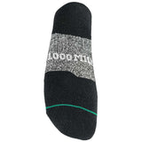 sole view of mid calf length 1000 mile charcoal marl fusion repreve walking socks