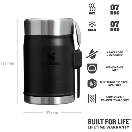 specifications 400ml legendary food jar spork black 2.0