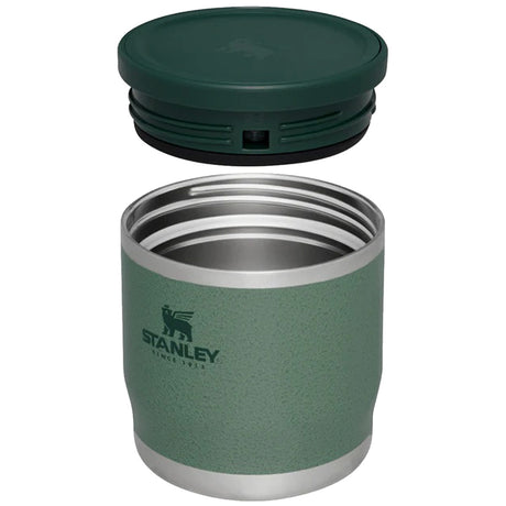 stanley adventure 350ml hammertone green go to food jar with screw lid