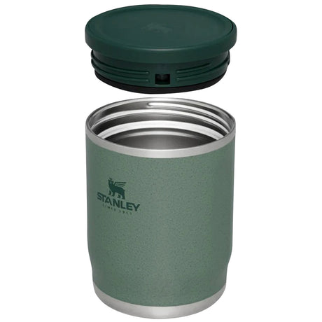 stanley adventure 530ml hammertone green go to food jar with screw lid