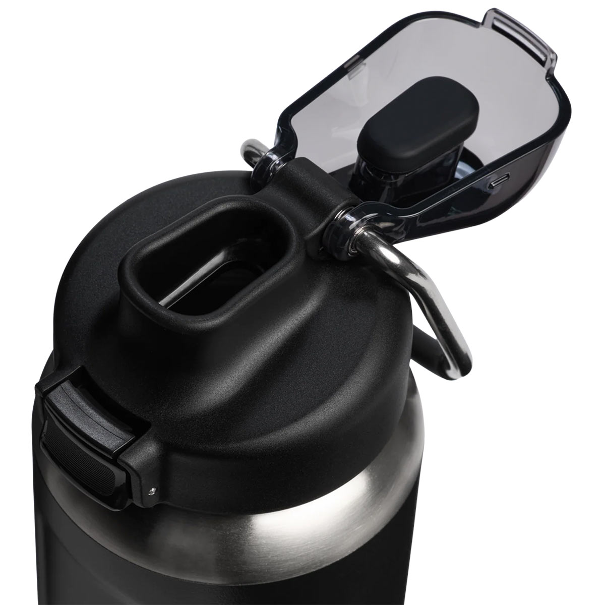 stanley classic wellspring water bottle 700ml black drink hole on lid