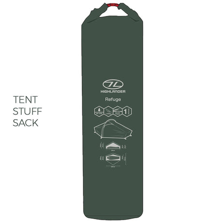 stuff sack highlander 1 person tent pine green
