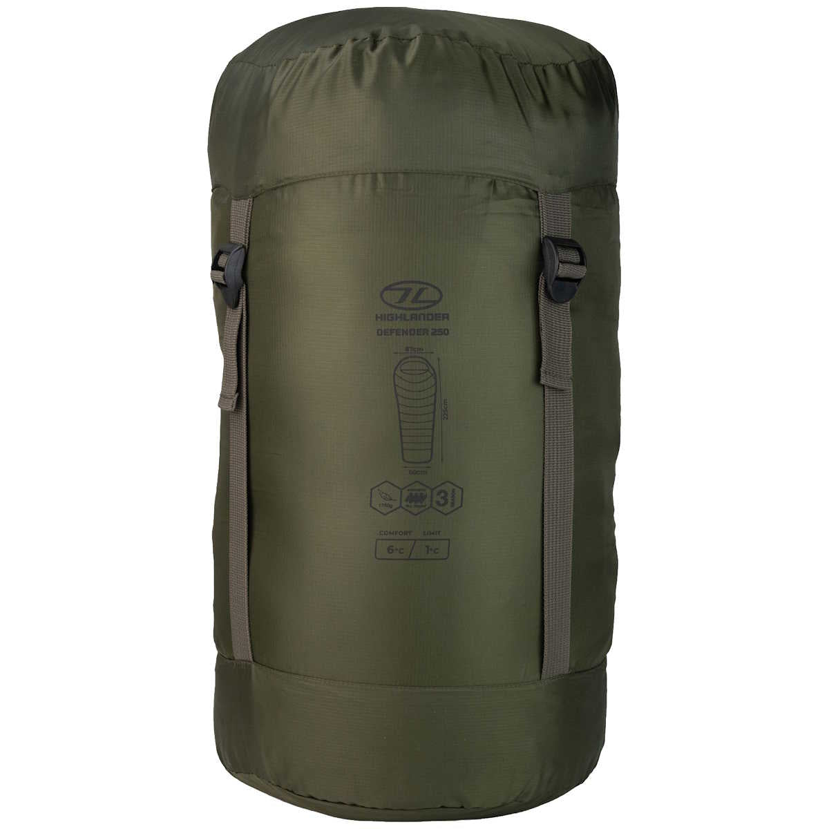 Highlander Defender 250 Sleeping Bag Ranger Green | Military Kit