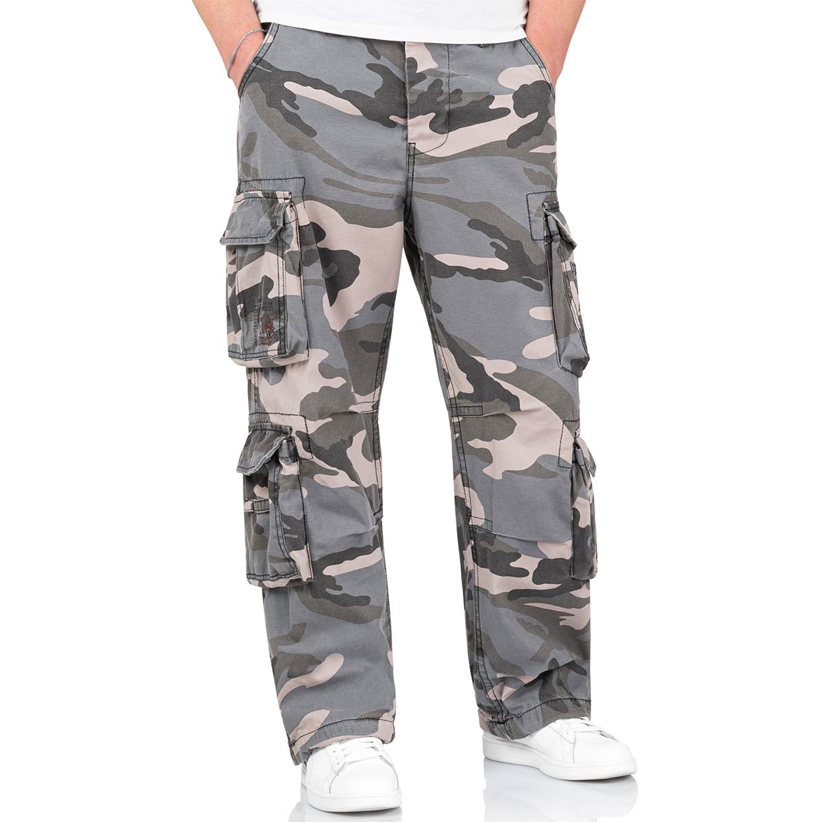 surplus airborne vintage cargo trousers night camo