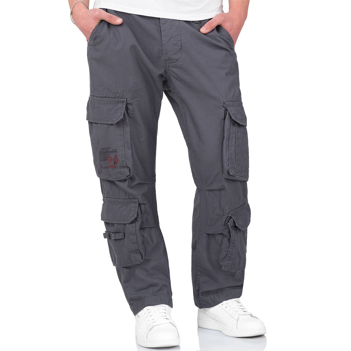 surplus airborne vintage slimmy trousers anthracite grey