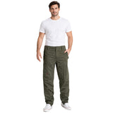 surplus raw vintage infantry cargo trousers olive green