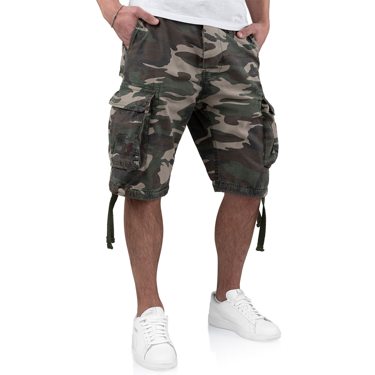 surplus rv airborne vintage shorts woodland camo
