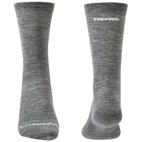 toe and heal of bridgedale base layer thermal liner boot sock twin pack grey