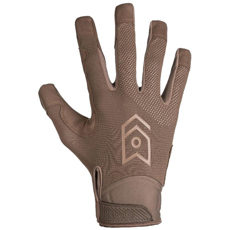 top view of mog target high abrasion tactical glove coyote brown