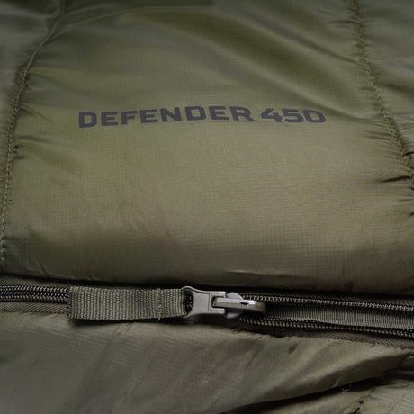 two way anti snag zip on highlander defender 450 ranger green sleeping bag