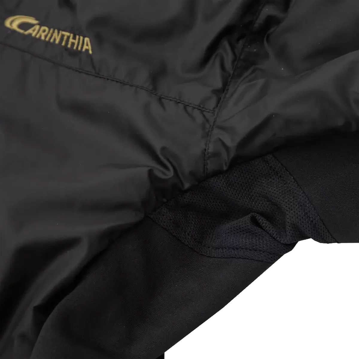 underarm mesh panels on carinthia black tlg 2.0 jacket
