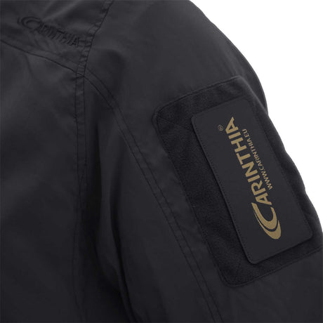 velcro sleeve patch on black carinthia lig 5.0 jacket