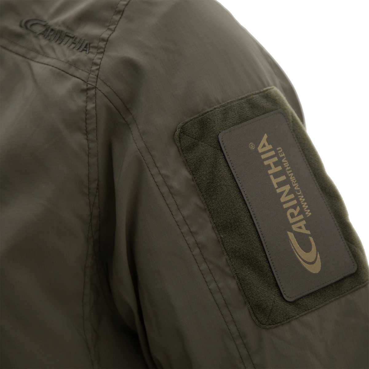 velcro sleeve patch on green carinthia lig 5.0 jacket