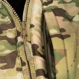 vertical chest pocket and ykk zip of snugpak tomahawk camo jacket