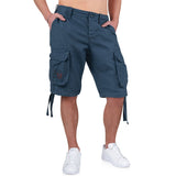 waist detail on blue surplus rv airborne vintage shorts