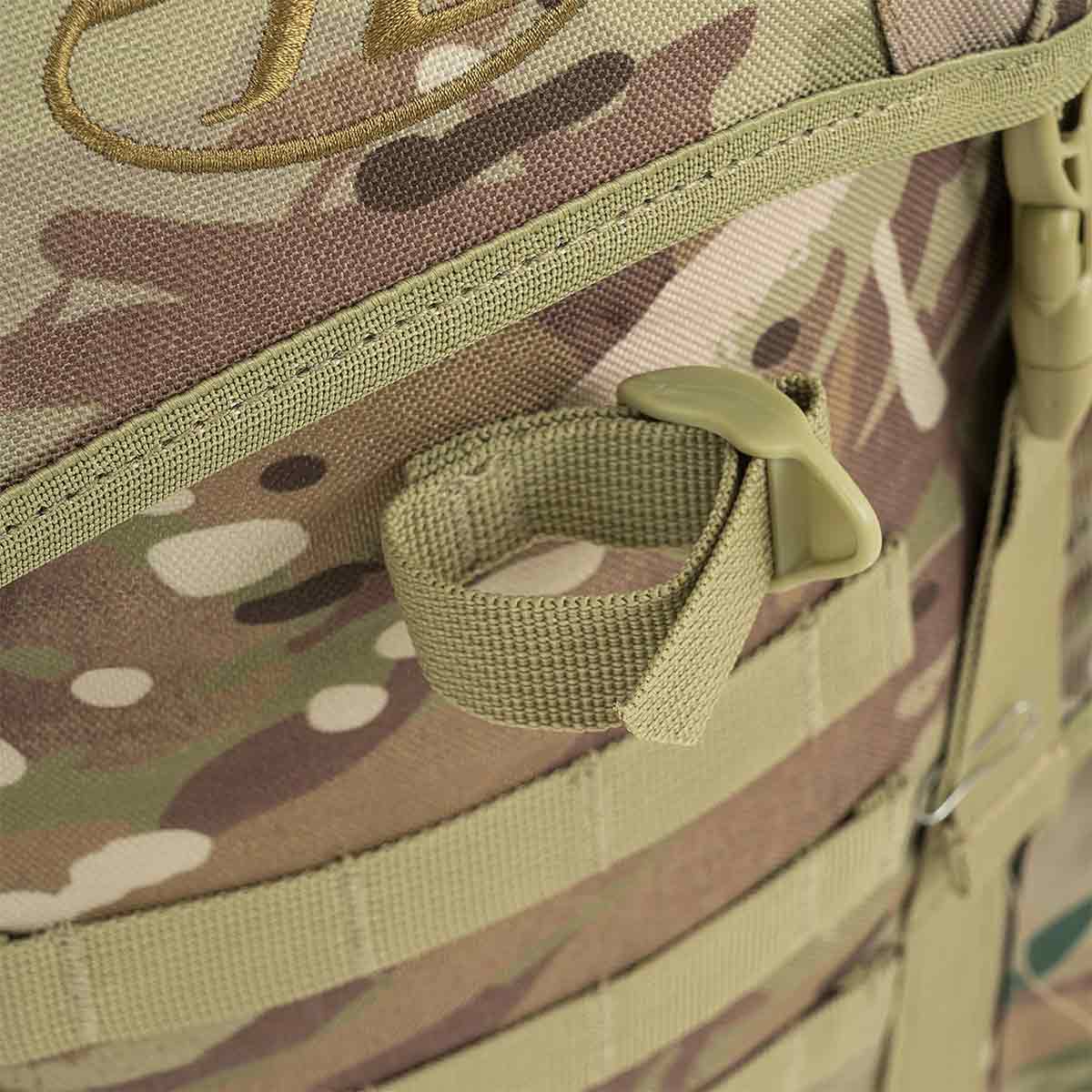walking pole loop on camouflage highlander forces 33l rucksack
