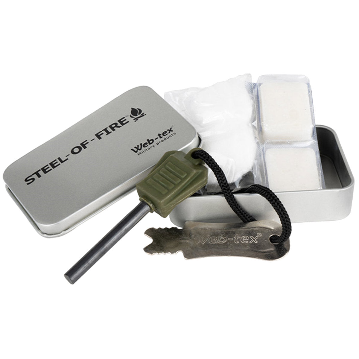 web tex steel of fire starter kit