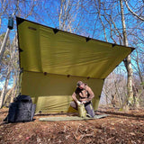 windshed wedge setup of recycled tarp 3 olive