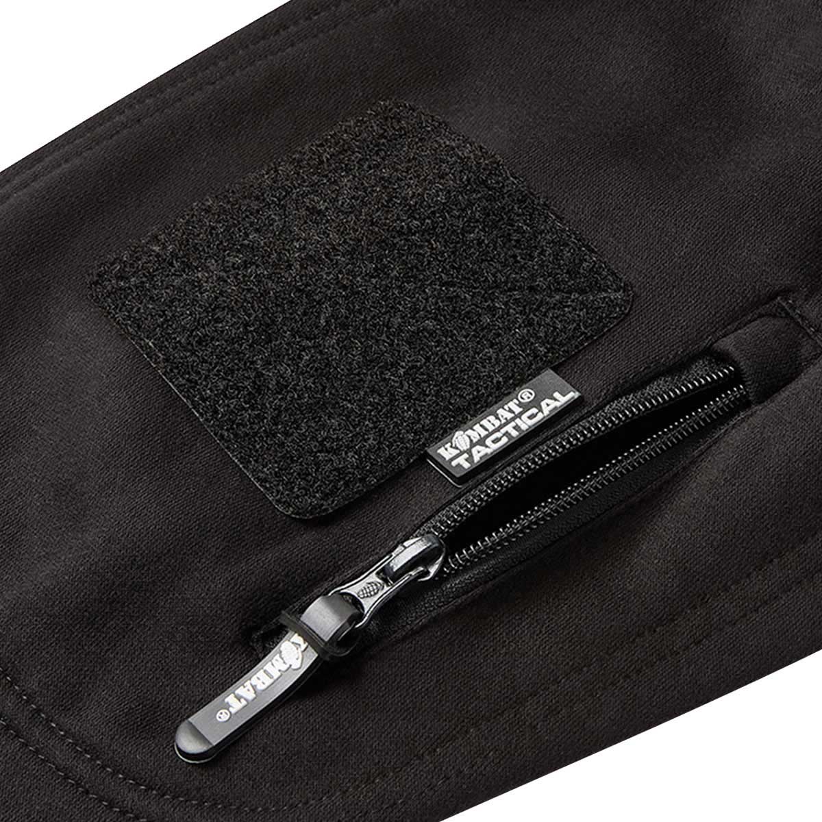 zipped arm pocket on kombat black spec ops hoodie
