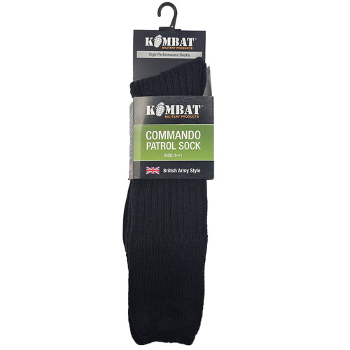 size 6 to 11 kombat commando patrol sock black