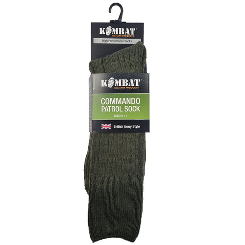 size 6 to 11 kombat commando patrol sock olive green