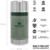700ml stanley classic legendary food jar hammertone green specifications