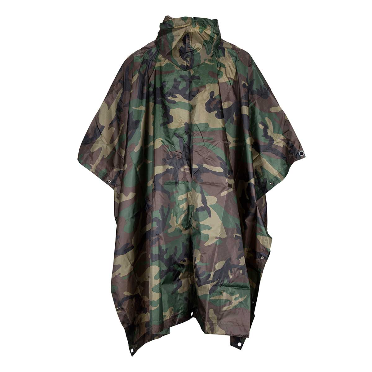 MFH Waterproof Ripstop Poncho Woodland Camo Back