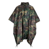 MFH Waterproof Ripstop Poncho Woodland Camo Front