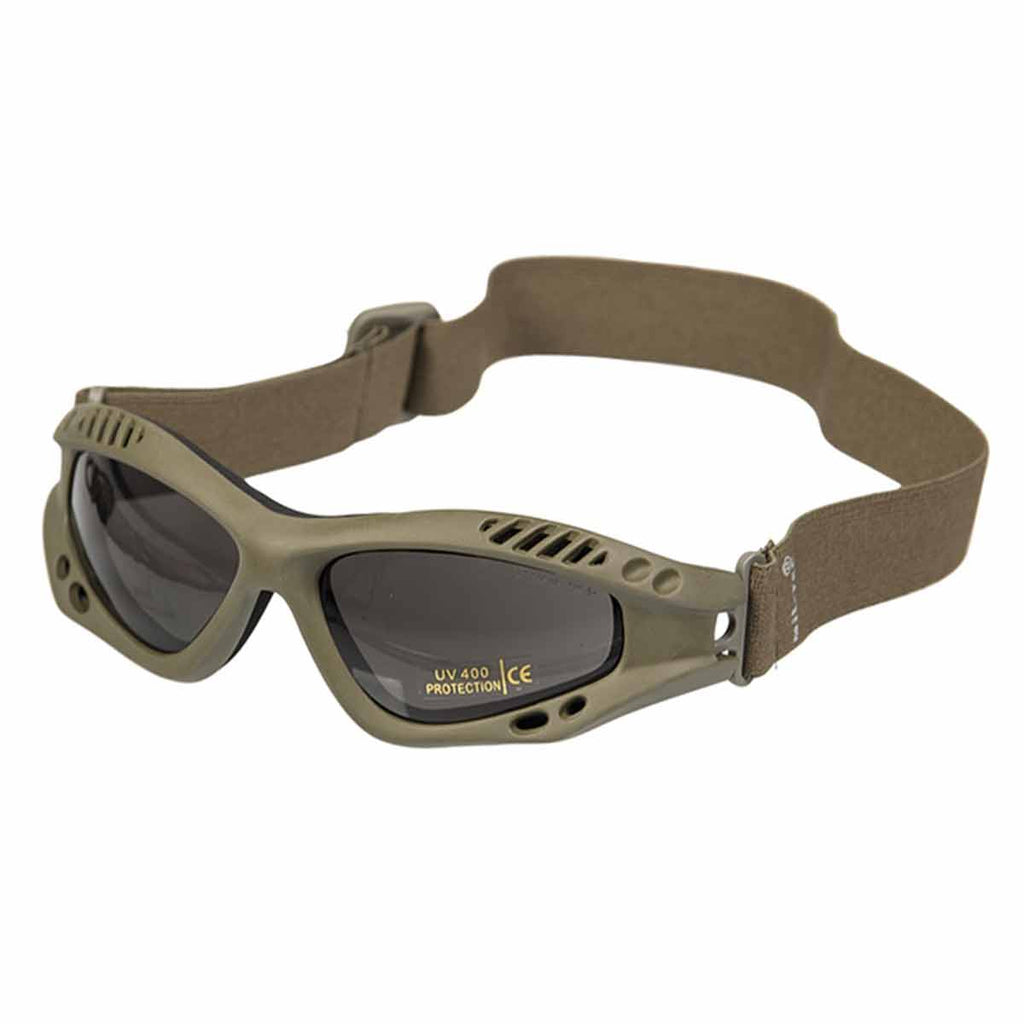 Mil-Tec Commando Goggles Smoke Lens Olive Frame | Military Kit