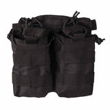 Mil-Tec Open Top Double Ammo Pouch Black Front