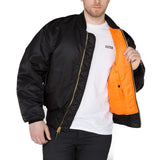 alpha black ma1 tt flight jacket orange lining