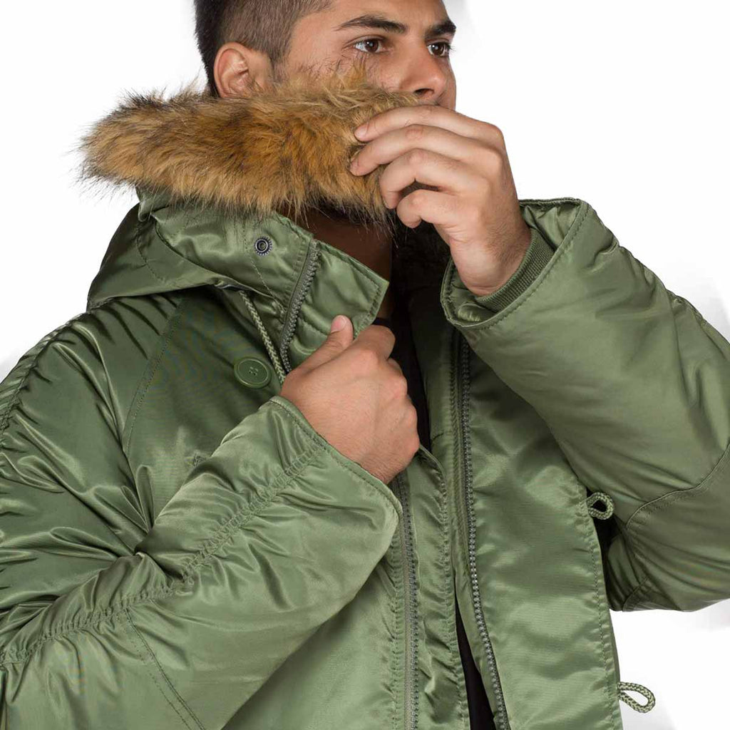 Alpha Industries N3B Faux Fur Hooded Parka Sage Green | Military Kit