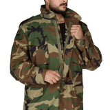    alpha industries woodland camo m65 jacket brass zipper