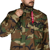 alpha m65 woodland camo jacket collar closure