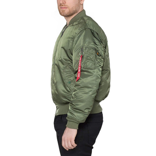 Alpha MA-1 Nylon Flight Jacket - Sage Green 