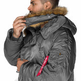 removable faux fur on grey n3b parka