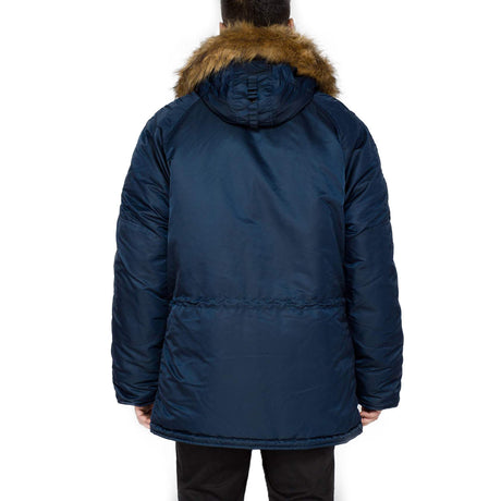 rear view of blue alpha n3b parka