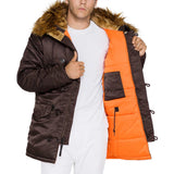 orange lining in alpha n3b parka vf 59 deep brown