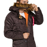 removable fur trim on alpha n3b vf59 parka brown