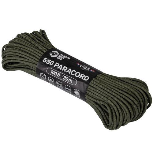 atwood 550 paracord 100ft olive drab