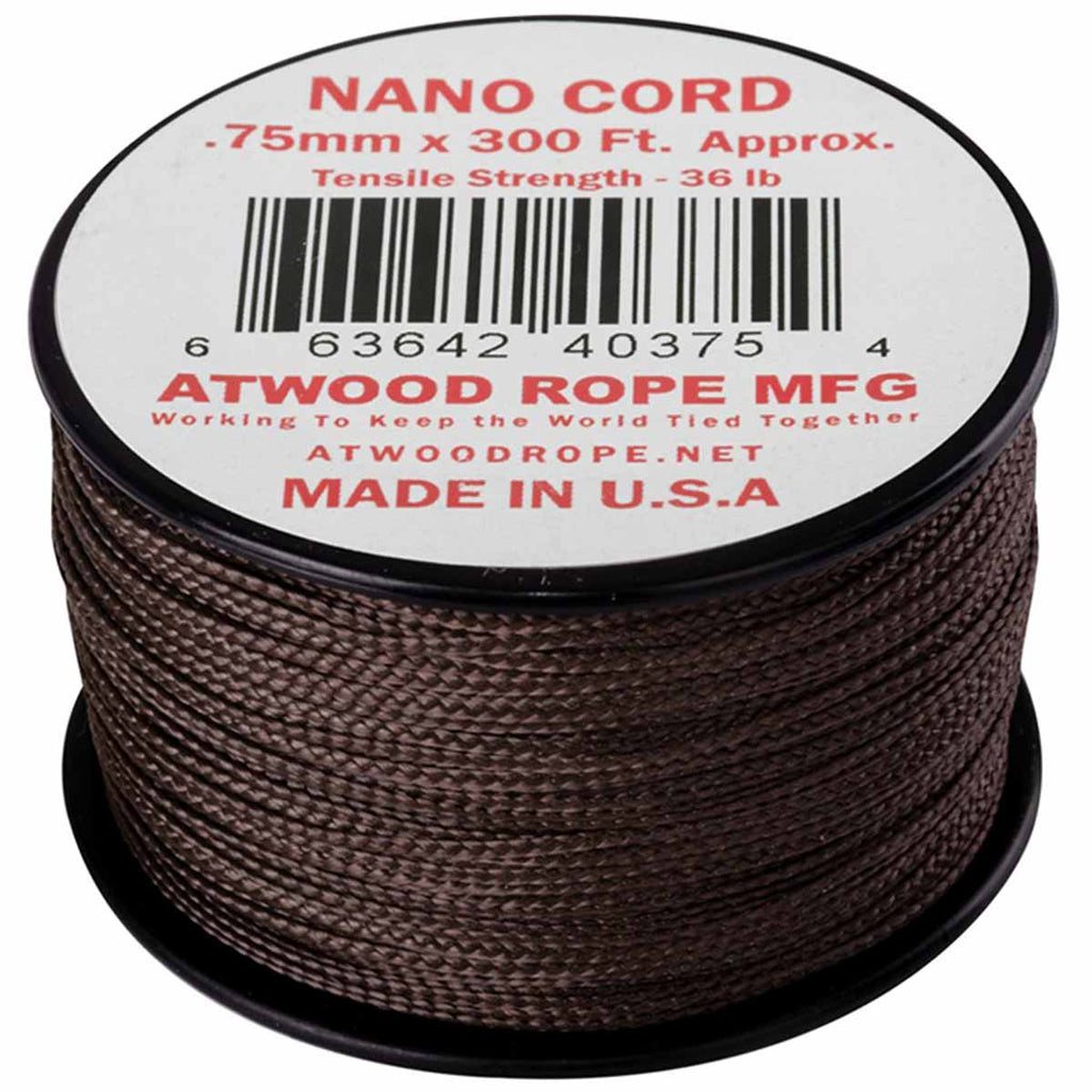 Atwood Rope Nano Cord 300ft Brown - Free Delivery