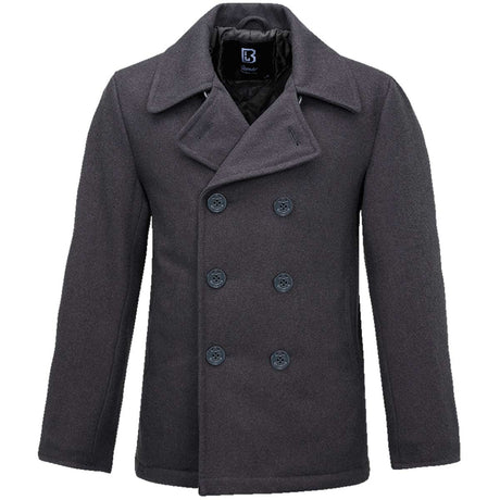 brandit pea coat anthracite grey